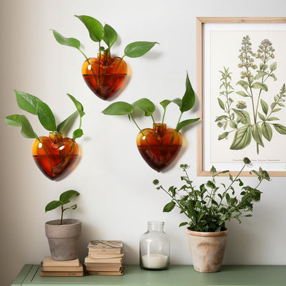 CYZglass Wall Hanging Planter Propagation Station for Indoor Plants Glass Vase Air Plant Holder Gift for Women Girlfriend Plant Lover