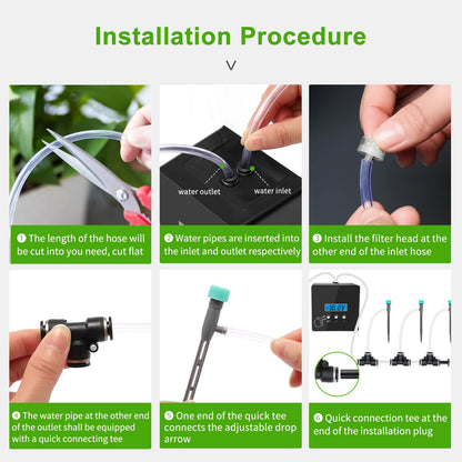 DAOTAILI Automatic Watering System for Potted Plants - 10-Pot Indoor Plant Waterer with Timer, Leak-Proof Design & USB-C/Battery Power