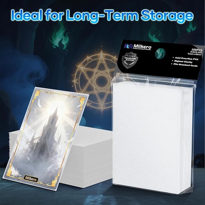 500 Count Card Sleeves, Matte Magic Card Sleeves, Smooth Shuffle & Tear Resistant, Fit for MTG, TCG, CCG (White)