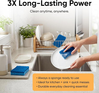 Kitchen Sponges for Washing Dishes, Non-Scratch Cellulose Dish Scrub Sponges, Cleaning Sponges for Household Use, Safe Cleaning Products, Kitchen Sponges Pack of 24, by Superio