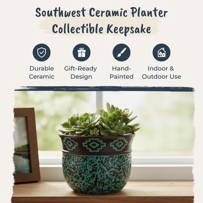 Blue Sky Ceramic Southerwest 6.5" Planter