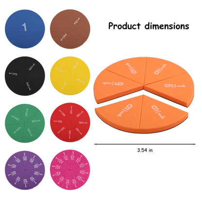 EHR Magnetic Fraction Circles Bulk Classroom Set, Fraction Manipulatives for Elementary Math Teachers, Hands-On Fraction Learning Tools, 12 Sets