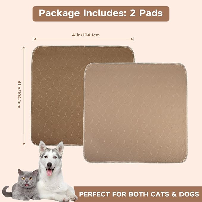 Paw Legend Washable Reusable Dog Pee Pads Super Absorbent (2 Pack) - Washable Reusable Puppy Training Pads | Quality Travel Pee Pads for Dogs | Absorbent and Odor Controlling