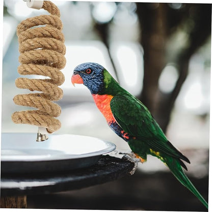 balacoo Bungees Climbing Toys Bungee Standing Hanging Rope Spiral Bird Jute Perches Conures Perch Plaything Cage Swing Parrot Parakeet Funny Small Toy Parakeets Chewing Comfy for Stand