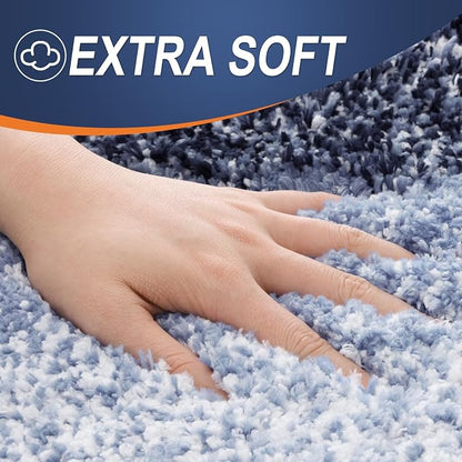 OLANLY Large Bathroom Rugs Mat 50x30, Extra Soft Absorbent Microfiber Bath Rugs, Rubber Backing, Quick Dry, Washable Bath Mats for Bathroom Floor, Tub and Shower, Home Decor Accessories, Navy Blue