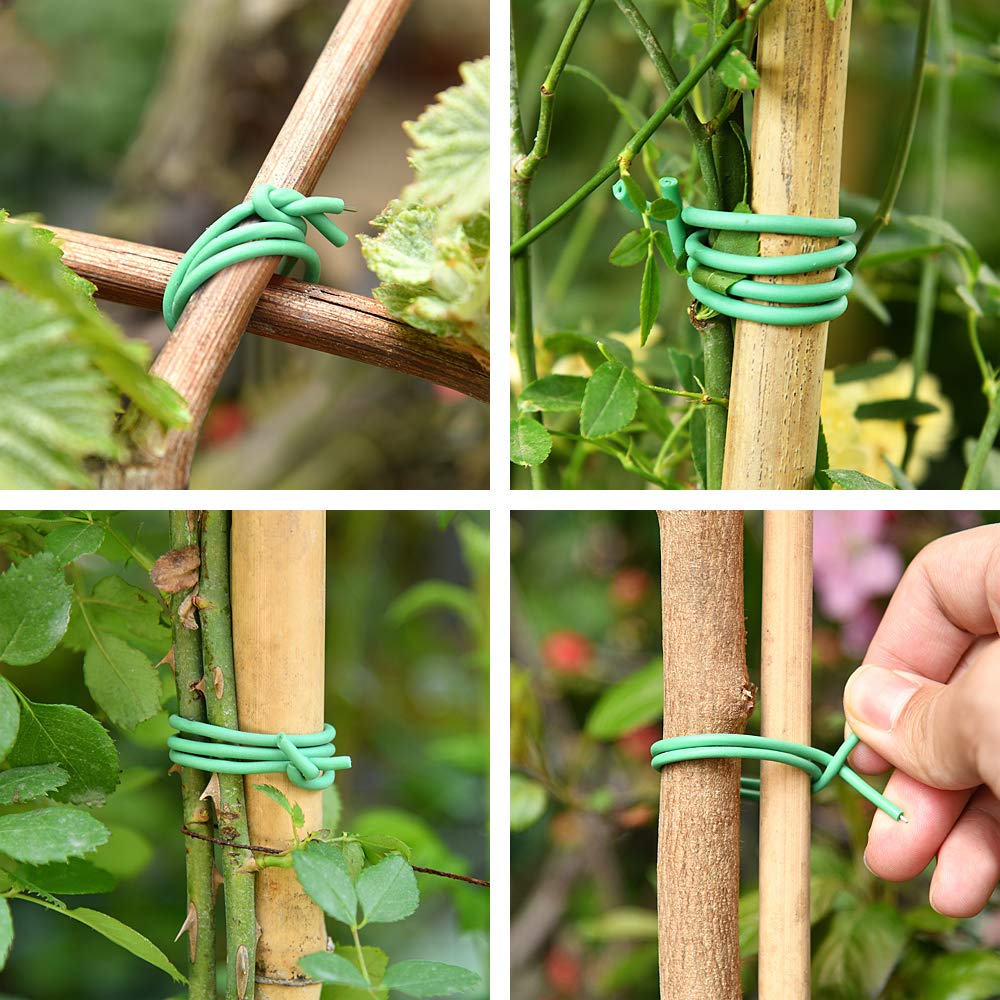 PGarden-EZ Green Soft Twist Tie Tomato Plant Tie TPR Garden Supply, for Supporting Plants and Home Organizing (65.6 feet/20 Meters)