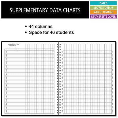 Elan Publishing Company Dated Teacher Lesson Plan 6 Period: Days Vertically Down The Side Dated for 2026-2027 Academic Year (Black)