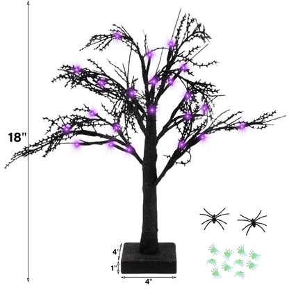 Happy Trees 2 Pcs Halloween Black Spooky Tree,18"