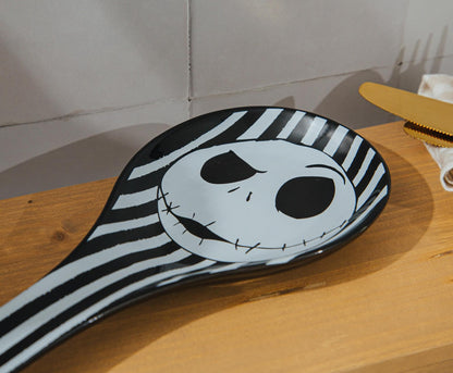 Silver Buffalo Disney The Nightmare Before Christmas Jack Skellington Ceramic Spoon Rest Holder | Kitchen Organizer For Utensils To Keep Countertop Clean