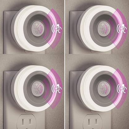 Briignite Motion Sensor Night Light, 4 Pack, Night Lights Plug into Wall, Auto On/Off Motion Activation Nightlight, Energy-Saving 0.6W LED, Daylight White, Ideal for Kids, Bedroom, Bathroom