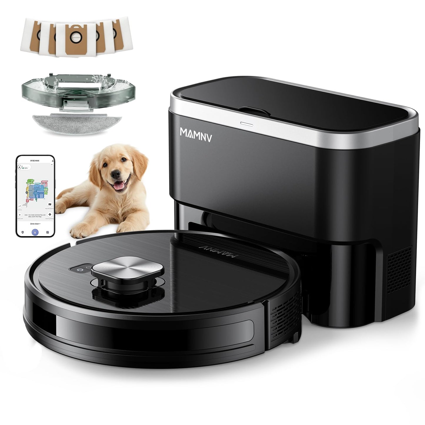 Robot Vacuum and Mop Combo, 2 in 1 Robotic Vacuum Cleaner with Schedule, App/Alexa/Voice Control, Slim 2.87", Self-Charging, 2300 Pa Suction & Long Runtime, Ideal for Hard Floor, Pet Hair, Carpet