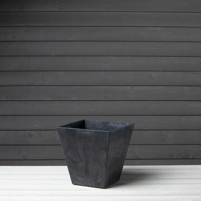 Root & Vessel 35148, Black, Ella Square Planter, 14-Inch