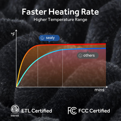 SEALY Electric Blanket Full Size, Soft Ribbed Flannel to Sherpa Reversible Heated Blanket with 10 Heat Settings & 1-12 Hours Auto-Off Overheat Protection, Machine Washable, 72"x84" Beige