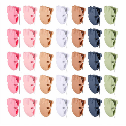 WSICSE 35 Pcs Cubicle Clips Cubicle Accessories for Fabric Partition Panel Wall Clip, Cubicle Hooks for Notes Photos Memos Files in Office Classroom Home (Boho Color)