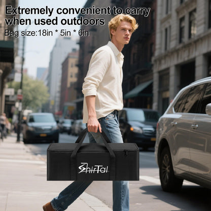 Shirtal 100 Inch Projector Screen,Portable Projector Screen with Stand,16:9 4K HD Anti-Crease Indoor Outdoor Movie Screen with Carry Bag for Camping Home Theater