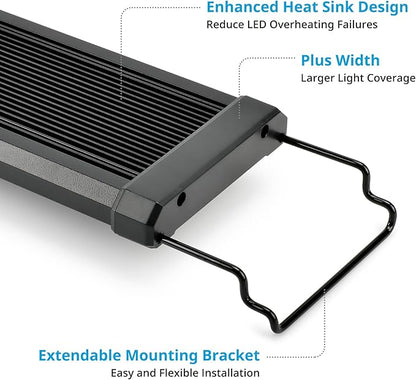 NICREW ClassicLED Plus LED Aquarium Light with Timer, 21 Watts, for 30 to 36 Inch Fish Tank Light, Daylight and Moonlight Cycle