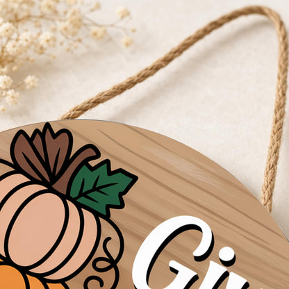 Fall Decorations for Home Fall Door Decor Give Thanks to The Lord Pumpkin Wall Decor Pumpkin Hanging Sign