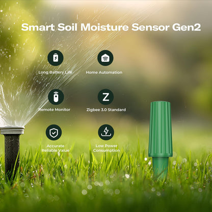 THIRDREALITY Smart Soil Moisture Sensor Gen2, Zigbee hub Needed, Enhanced Signal Stability, Capacitive Moisture Monitoring, Garden Planting, Compatible with Hubitat, SmartThings, Home Assistant, Homey