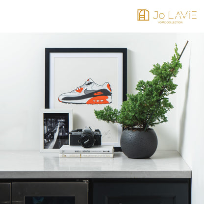 Jo Lavie 6 Inch Modern Minimalist Resin Planters with Drainage Hole, Charcoal Gray Indoor Outdoor Flower Pots for Succulents, Herbs, Orchids & Small Plants - Charcoal Gray