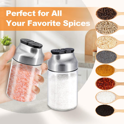 Aelga Glass Sugar Dispenser with Pour Spout + Salt and Pepper Shakers Set