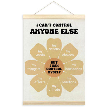 TLESKE Mental Health Classroom Poster Hanger Frame, Psychology Hanging Wall Art Room Decor for School Counselor Therapy Therapist Office, Things I Can Control Banner Print, Calming Room Decor, 12x16