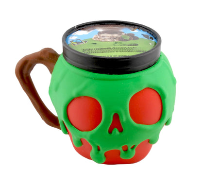 Fusion Layer 3D Poison Apple Ice Cream Pint Holder – Spooky Skull Design Mug Sleeve for 16 oz Ice Cream Containers – Ergonomic Handle – Halloween Gothic Dessert Cup Holder