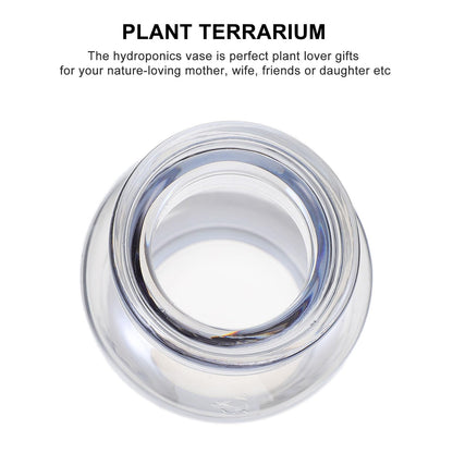 Alipis Hydroponic Plants Vase Narrow Mouth Glass Planter Ocean Blue Desktop Terrarium Home Decoration