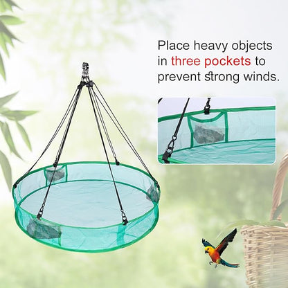 2Pcs Bird Seed Catcher for Outdoor Feeders, Bird Feeder Trays to Catch Seed, Upgraded Version Can Prevent Strong Winds. (20 inches)