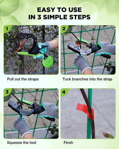 WORKPRO Plant Tying Machine, Lightweight Tape Gun for Tying Vines and Support Plants, Includes Gloves, 20 Rolls of Tape, 10,000 Staples, Ideal for Tomatoes, Grapes, Cucumber and Vegetables