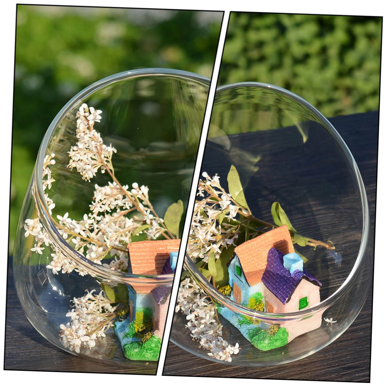 BESPORTBLE 3pcs Slant Cut Glass Landscape Bottles Micro Landscape Ecological Glass Containers for Desktop Plant Terrarium Succulent Decoration