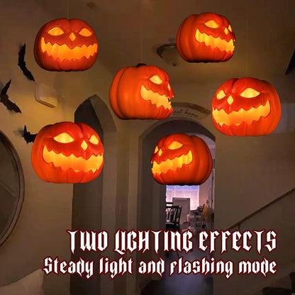 Halloween Decorations - Set of 6 Floating LED Pumpkins with Remote Control - Magic Hanging Flickering Warm Light Flameless Floating LED Pumpkins Decor for Indoor Home Room Bedroom Party Decoration…