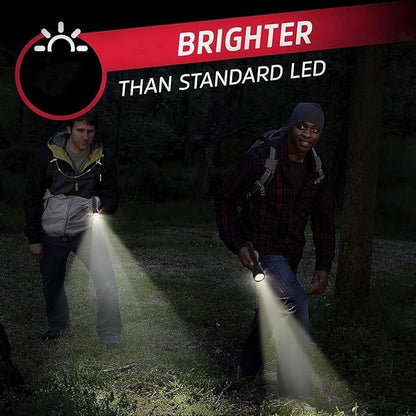 Heavy Duty 2-Cell D Battery LED Big Flashlights, High Lumens, Single Mode, Aluminum, Rugged Metal Flashlight for Outdoors and Emergency Power Outages (1 Pack)