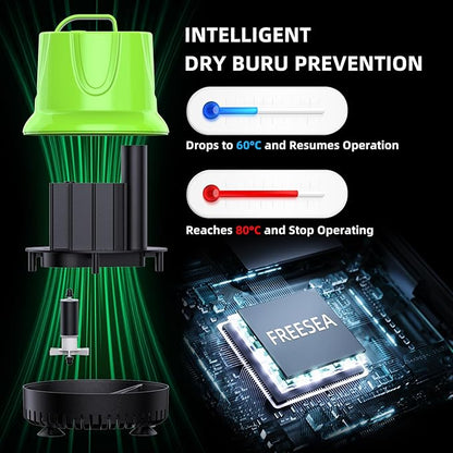 FREESEA Fountain Submersible Water Pump: 1100 GPH 100W Small Sump Pump for Outdoor Pond Hydroponic Statuary Waterfall Aquarium Fish Tank