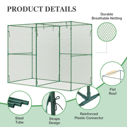 BPS Crop Cages for Garden Plant, 8x4x6 Ft Plant Netting Protection Tent with Zippered Door for Plants, Raised Garden Bed Cover with Frame for Vegetables, Fruits and Flowers