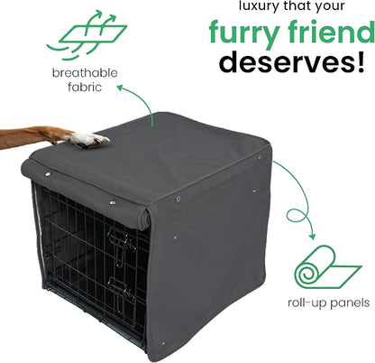 Molly Mutt I'm a Realist Dog Crate Cover, 100% Cotton Canvas Cover with 2 Roll-Up Panels, Ideal for Dog or Cat Crate, Durable, Washable, and Free of Harmful Chemicals, 24" x 18" x 21"