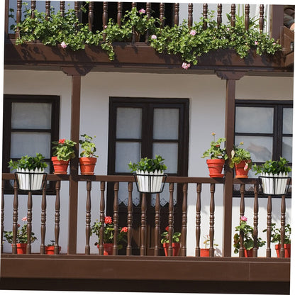 Healifty 2pcs Hanging Flower Pot Stand Iron Plant Rack for Balcony Railing Removable Storage Rack for Indoor Outdoor Potted Plants Sturdy Ventilated Flowerpot Holder Home Decor