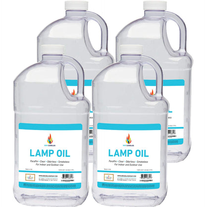 The Dreidel Company Liquid Paraffin Lamp Oil - Smokeless, Odorless Fuel - 1 Gallon - Clear - 4-Pack