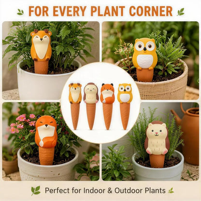 UULENNYM Terracotta Watering Spikes, Self Watering Globes Cute Animal Design Plant Waterers, Automatic Irrigation Stakes for Indoor & Outdoor Plants