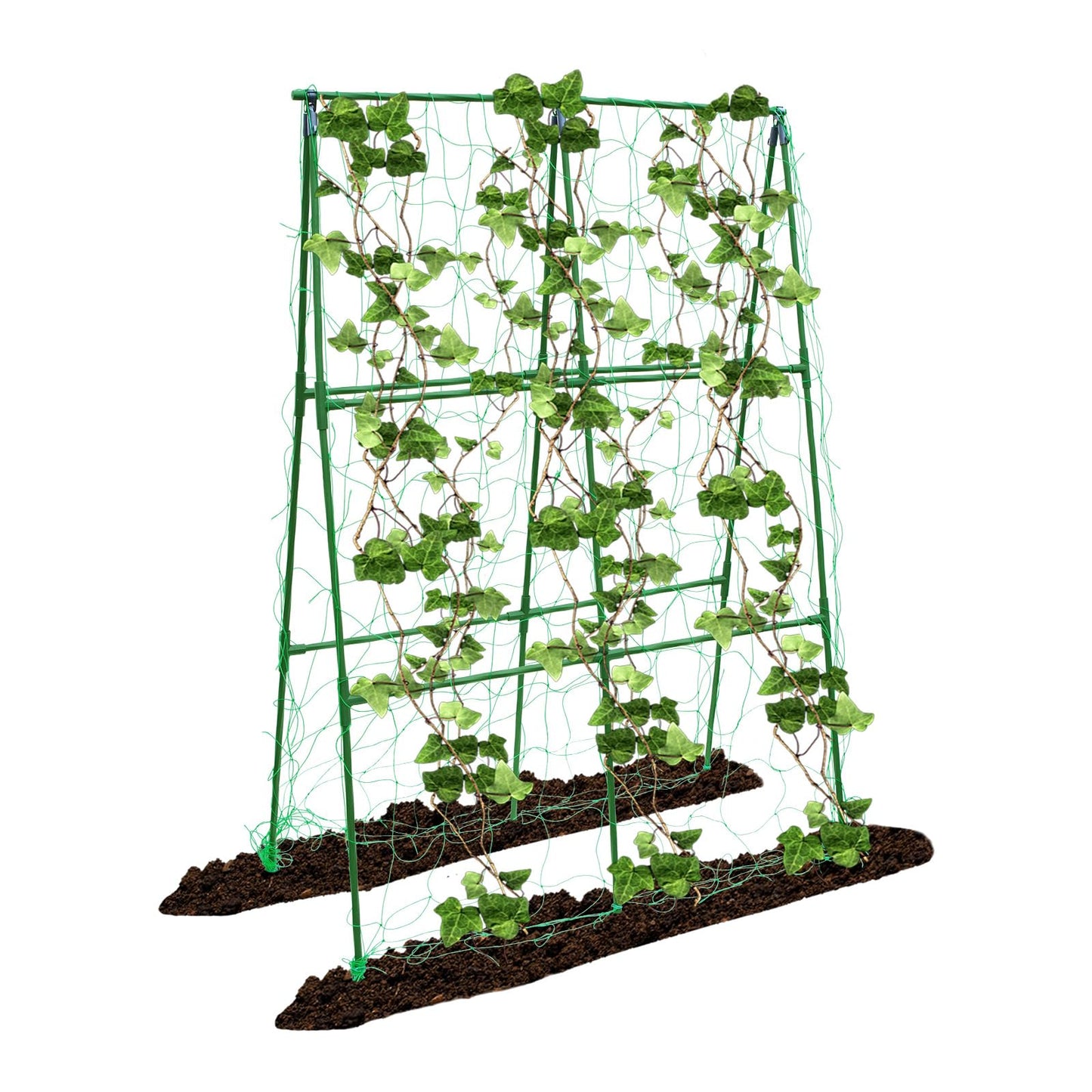 PHENEAHILL Compact A-Frame Plant Trellis for Peas, Beans & Small Climbing Plants - Rust-Resistant, Easy to Assemble, Lightweight Steel, Ideal for Raised Beds & Container Gardens(31" W x 47" H)