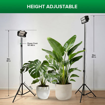 SANSI Grow Lights for Indoor Plants, 100W Dimmable Plant Lights for Indoor Growing, IP65 Full Spectrum High PPFD 10klm 38"-80" Adjustable Tall Standing Grow Light with Auto On/Off Timer Remote Control