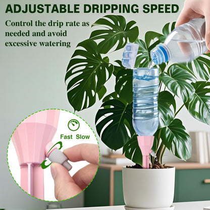 8 Pack Self Watering Spikes for Plant,Self Watering Planter Insert,Automatic Plant Watering Spikes Devices for Indoor Outdoor Potted Plants with Adjustable Control Valve Switch