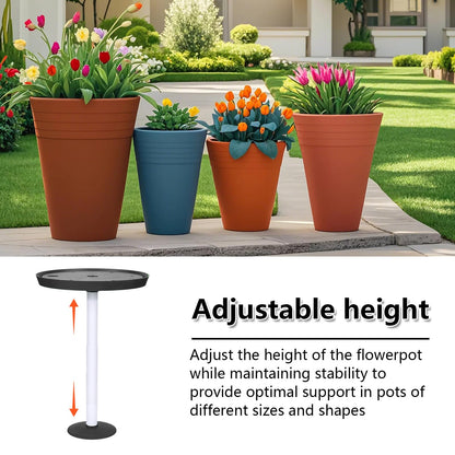 MARKBIT Adjustable Height Planter Inserts for Large Pots, Portable Planter Filler Plant, Lift Inserts for Indoor Outdoor Tall Taper Flower Pot, (11-17” Rise, 6" Base, 8" or 10" Top) (Black, shorts)