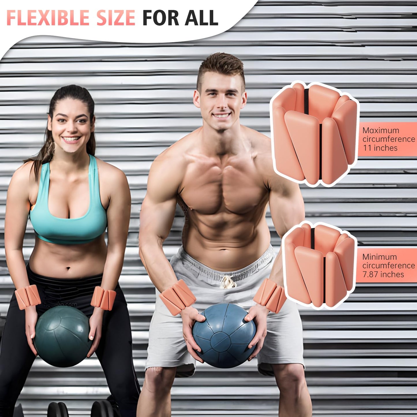 T98 Wrist & Ankle Weights for Women Men, Wearable Wrist Weights Set of 2(1Lbs Each), Adjustable Arm Leg Bracelet Weights for Strength Training, Aerobics, Barre, Suit for Home Outdoor Workout