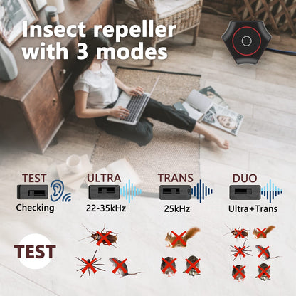 Mice Repellent Plug-ins, Rodent Squirrels Repellent Indoor Ultrasonic Pest Rodent Repeller Mouse Deterrent Rat Control for Home Attic Garage RV