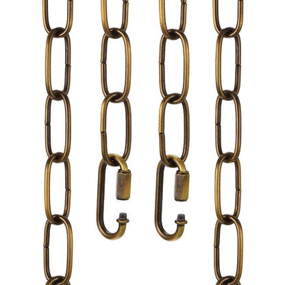 uxcell 6ft Lighting Hanging Chain, 3mm/0.12" Looping Metal Pendant Chandelier Chain Extension with 2 Quick Link Lock for Hanging Plant Pendant Chandelier Light Fixture, Gold Bronze