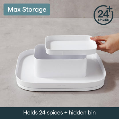 YouCopia MagicTrack Spice Turntable, 2-Tier Rectangle Lazy Susan Organizer