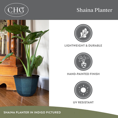Classic Home and Garden Shaina Planting Pots - Lightweight Indoor & Outdoor Plant Pots - UV-Resistant Resin Flower Pots - Pot Planters for Flowers & Herbs (15” Earth)