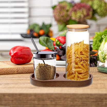 Salt and Pepper Grinder Mill Tray, Salt And Pepper Holder, Acacia Wood Tray, Fit Many Mills & Shakers, Grinder Accessories