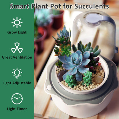 Smart Plant Lights for Indoor Growing,Venus Fly Trap Terrarium Kit with Light&Stand,Self Watering Pots for Indoor Plants,Smart Plant Pot with LED Grow Light&Timer for Succulents,Herbs,Flower