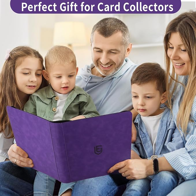 1024 Pocket Card Binder,16 Pocket Trading Card Binder，Side Loading Collectible Card Albums for MTG, for TCG Football, Sports, Game Cards Purple